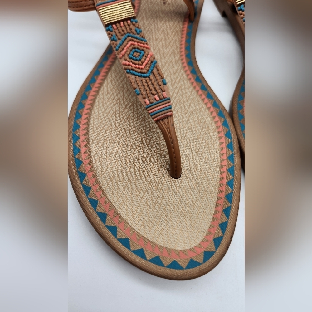West Loop Grendene Southwest Desert Style Womens Sandals Sling Back Sz 10 - Picture 4 of 7